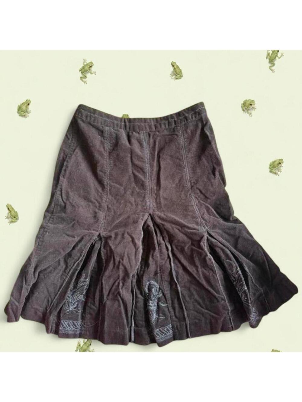 Tristan & Iseut brown corduroy midi skirt